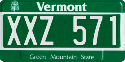 VT license plate XXZ571
