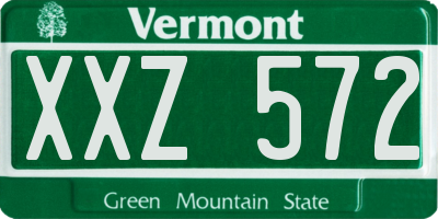VT license plate XXZ572