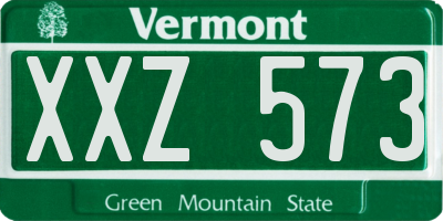 VT license plate XXZ573