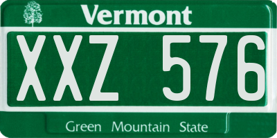 VT license plate XXZ576