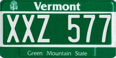 VT license plate XXZ577