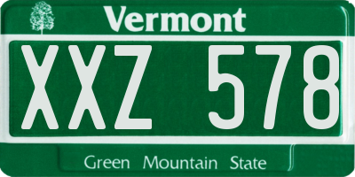 VT license plate XXZ578