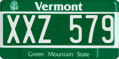 VT license plate XXZ579