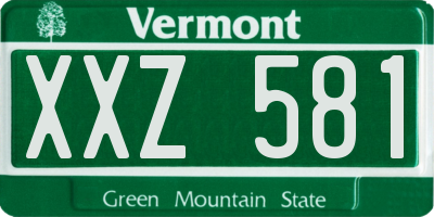 VT license plate XXZ581