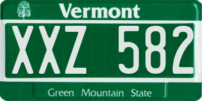 VT license plate XXZ582