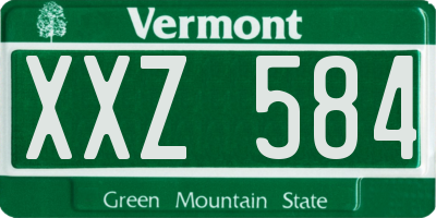 VT license plate XXZ584
