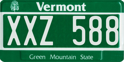 VT license plate XXZ588