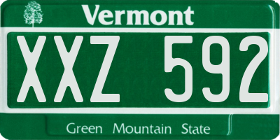 VT license plate XXZ592