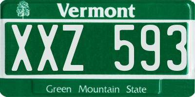 VT license plate XXZ593