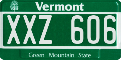 VT license plate XXZ606