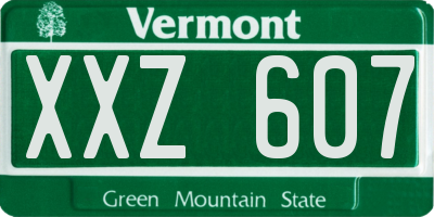 VT license plate XXZ607