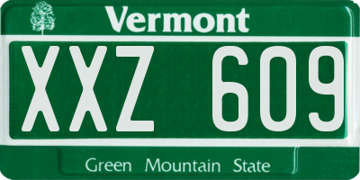 VT license plate XXZ609