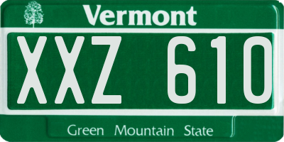 VT license plate XXZ610