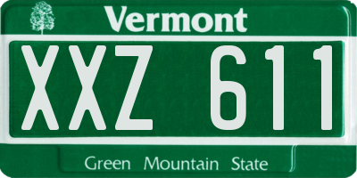VT license plate XXZ611
