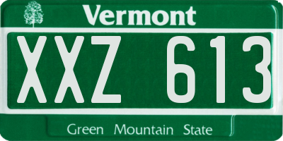 VT license plate XXZ613
