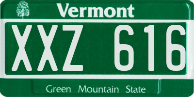 VT license plate XXZ616