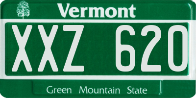 VT license plate XXZ620