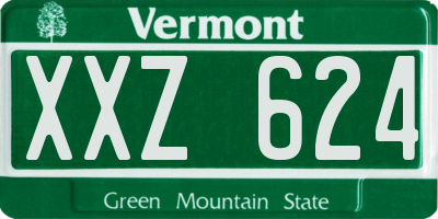 VT license plate XXZ624