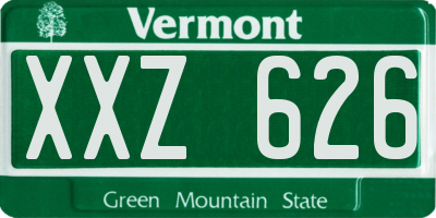 VT license plate XXZ626