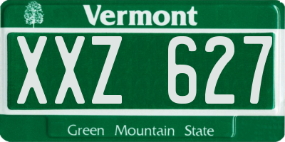 VT license plate XXZ627