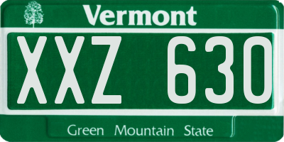 VT license plate XXZ630