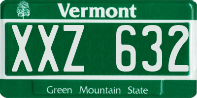 VT license plate XXZ632