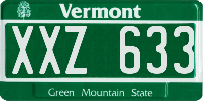 VT license plate XXZ633