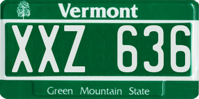VT license plate XXZ636