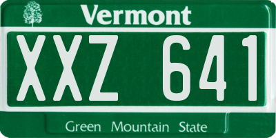VT license plate XXZ641