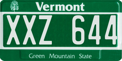 VT license plate XXZ644
