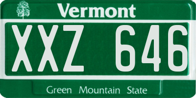 VT license plate XXZ646