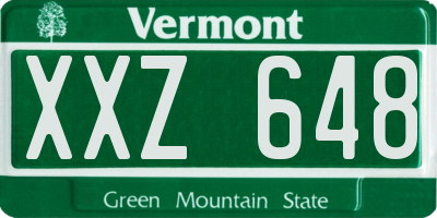 VT license plate XXZ648