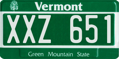 VT license plate XXZ651