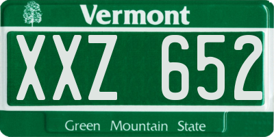 VT license plate XXZ652