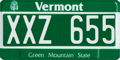 VT license plate XXZ655