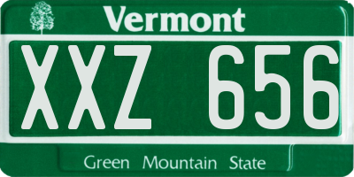 VT license plate XXZ656
