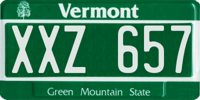 VT license plate XXZ657