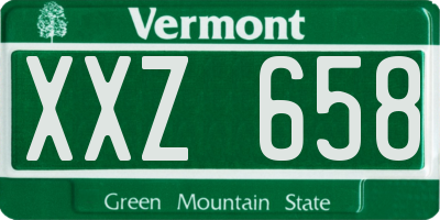 VT license plate XXZ658