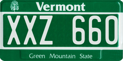 VT license plate XXZ660