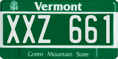 VT license plate XXZ661