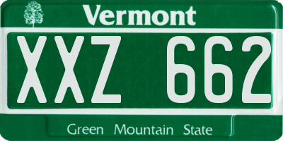 VT license plate XXZ662