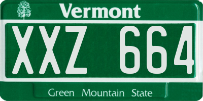 VT license plate XXZ664