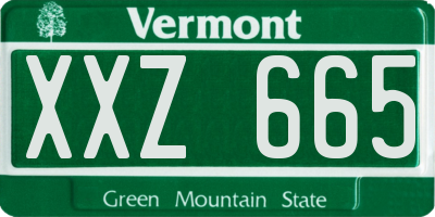 VT license plate XXZ665