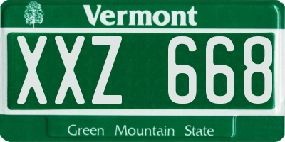 VT license plate XXZ668