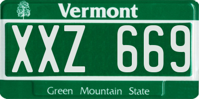 VT license plate XXZ669