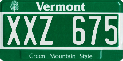 VT license plate XXZ675