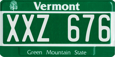 VT license plate XXZ676