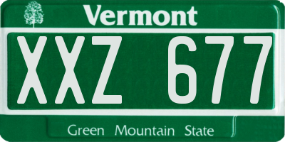 VT license plate XXZ677