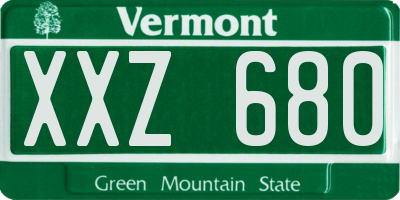 VT license plate XXZ680