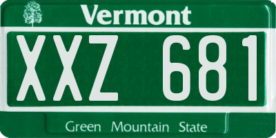 VT license plate XXZ681